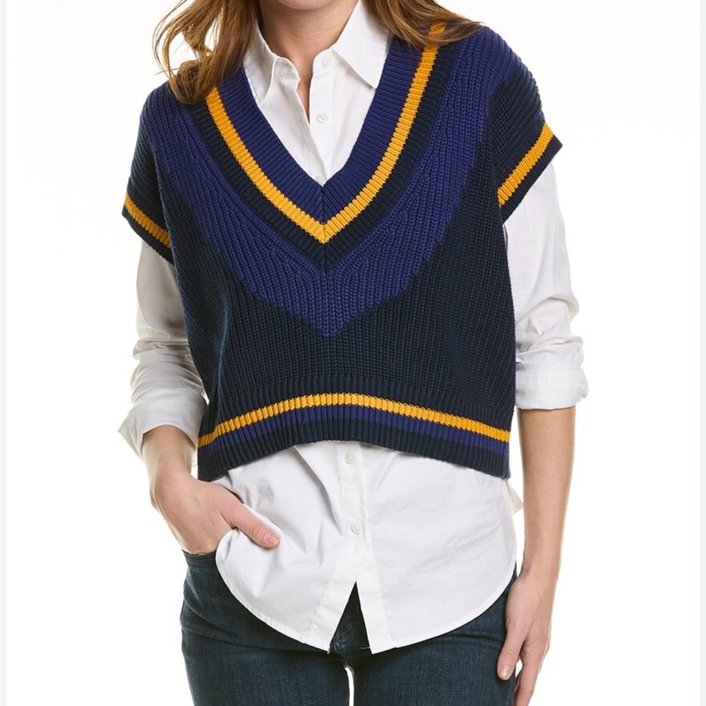 NWT VARSITY CROP VEST IN BLUE S